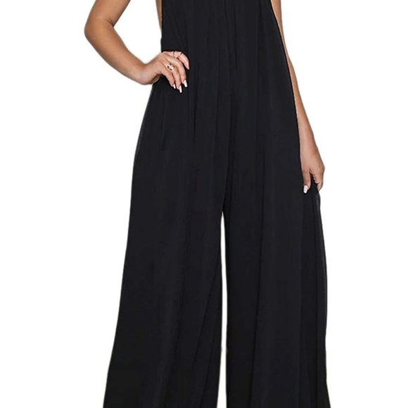 Fashion Black Jumpsuit new size L,XL Available. Chiffon - Picture 4 of 11